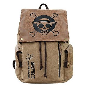 Mochila Escolar Premium Luffy One Piece em Lona Reforçada