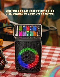 Caixa Caixinha De Som Bluetooth Portatil Radio Fm Potente Cor Preto Eduimports