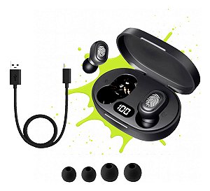 Relógio Smart Digital Masculino / Feminino + Fone S/fio Bluetooth Pulseira Preto Allphone