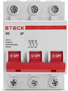 Disjuntor Steck Gelo 63a Série Sd63 63a 3p Curva C 3ka