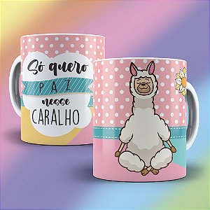 Caneca Lhama Irritada - Só quero paz