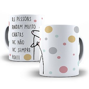 Caneca Meme Flork Porcelana 325ml - As Pessoas Andam Muito Chatas