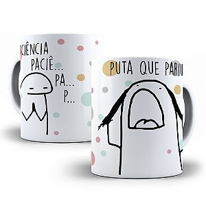 Caneca Meme Flork Porcelana 325ml - Paciência