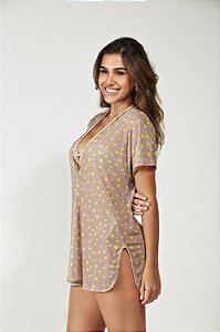 Saída de Praia Poá Neon, Decote V L'evo