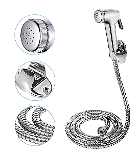 Ducha Higiênica Cromada 100% Completa Luxo Metal Inox - Neverdie Store