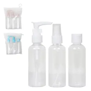 Kit 3 Frascos de Viagem + Bolsinha 80ml Cores Sortidas