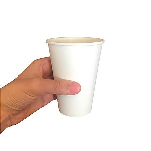 Copo Papel Branco 300/350ml Biodegradável Térmico - 100un