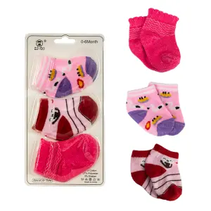 Kit 3 pares de meias Bebê - 4897 Cores Sortidas