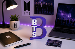 Placa Letreiro B-  BTS kpop