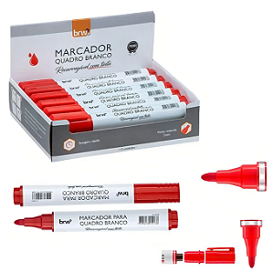 Marcador De Quadro Recarregável Vermelho - BRW