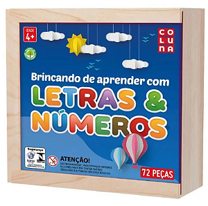 Jogo Brincando De Aprender Com Letras E Números 72 Peças Coluna - Pais & Filhos