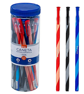 CANETA BRW 0.7 VORTEX AZUL/PRETO/VERMELHO
