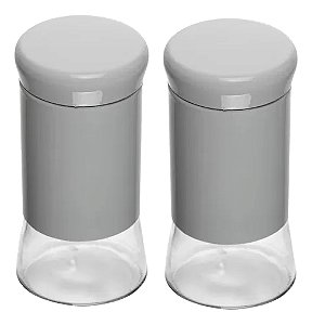 Kit 2 Porta Mantimento Tempero Branco Vidro 135ml Wolff Branco