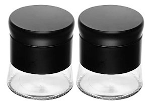 Kit 2 Porta Mantimento Tempero Preto Vidro 400ml Wolff Preto