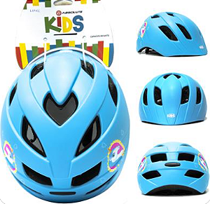 CAPACETE ABSOLUTE KIDS ROLL AZUL UNICÓRNIO