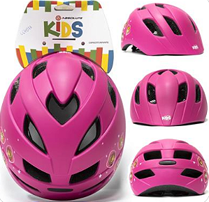 CAPACETE ABSOLUTE KIDS ROLL ROSA PRINCESA