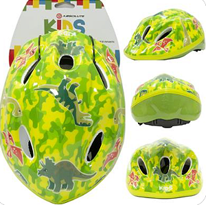 CAPACETE ABSOLUTE KIDS SHAKE VERDE DINOSSAURO