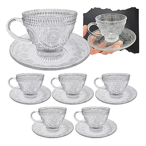 Kit Xícara Vidro 12pcs Zara 220ml