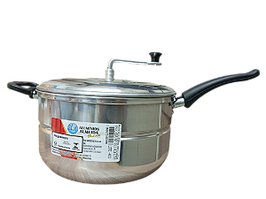 Pipoqueira Alumínio Bojuda Polida Nº22