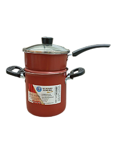 Kit Cuscuzeira Antiaderente 400ml de Alumínio