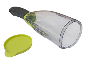 descascador de legumes e frutas com recipiente coletor