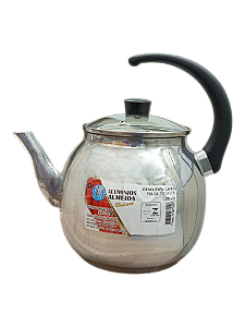 Chaleira de Alumínio Luxo 3 Litros com Tampa de Vidro
