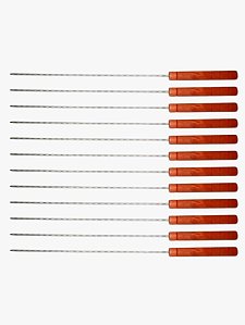 Espeto Multiuso 35cm Cabo de Madeira