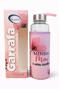 Garrafa De Vidro 400ml Dia das Mães
