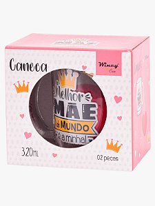 Caneca de Vidro Mãe com Chaveiro