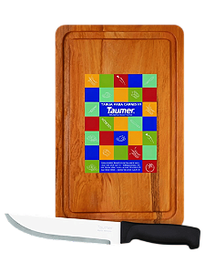 Kit Churrasco 2pcs Wood P Tabua/Faca 6" Preta Taumer