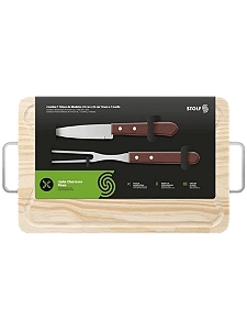 Kit Churrasco 3pcs Tabua Pinus 35x21 Stolf