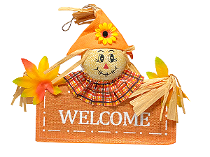 Enfeite Espantalho 4pcs Welcome Wdf