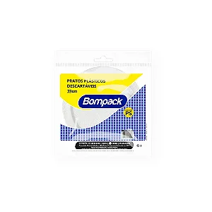 Prato Descartável C/10 23cm Branco Bompack