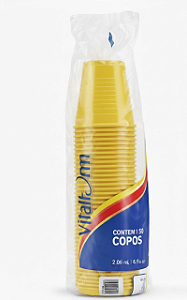 Copo Colorido 200ml Descartável C/50 Vitalform