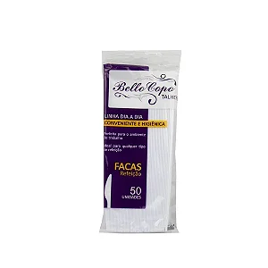 Faca Plástico C/50 Branco Bello
