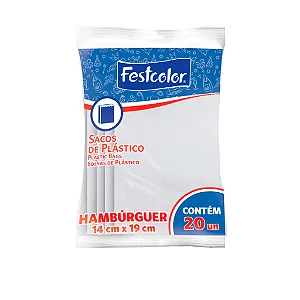 Saco Plástico C/20 Hambúrguer Festcolor