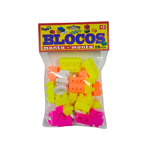Monta Blocos 28 peças Minitoys