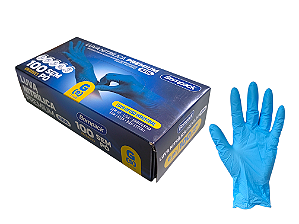 Luva Nitrilica C/100 Premium Sem Pó Azul G9 Bompack Embrast