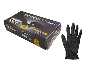 LUVA NITRILICA C/100 PRETA G BOMPACK EMBRAST