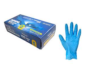 Luva Nitrilica C/100 Premium Sem Pó Azul M8 Bompack Embrast