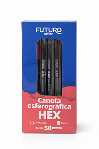 Caneta Esferográfica Vermelha Caixa com 50 Unidades