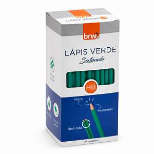 Lápis Verde Sextavado Caixa com 144 Unidades