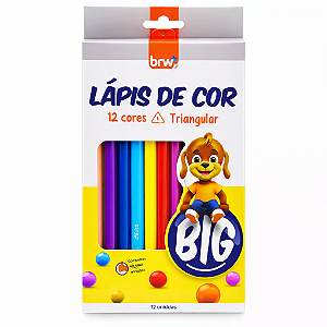 Lápis 12 Cores Triangular Jumbo BRW