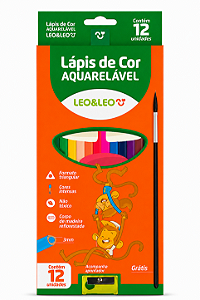 Lápis 12 Cores Aquarelavel Leonora