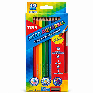 Lápis 12 Cores Mega Aquarell