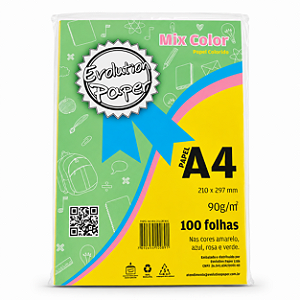 Papel Sulfite A4 Colorido com 100 Folhas