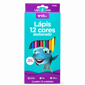 Lápis 12 Cores Sextavado Onda