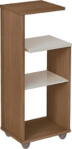 Mesa de Apoio com prateleiras BIS cor Cinamomo/Off White - Artely