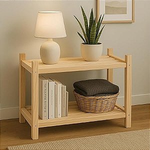 Prateleira Sapateira Rustica De Pinus Liso 2 Andares Resistente