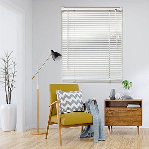 Persiana Horizontal PVC 25mm 100x160 cm Branca – Linha Premier